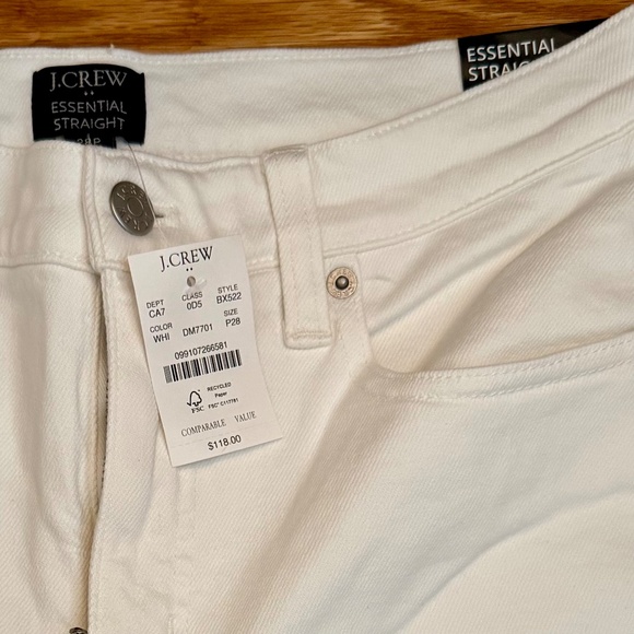 J.Crew Petite 28 essential straight white jean in all-day stretch - Picture 3 of 5